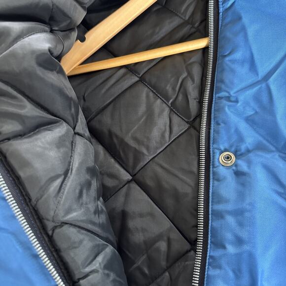 Charmoll Igloo Vtg Snowmobile suit Men Sz L 70s Boot Strap Blue Zip 25” Inseam - Picture 10 of 16